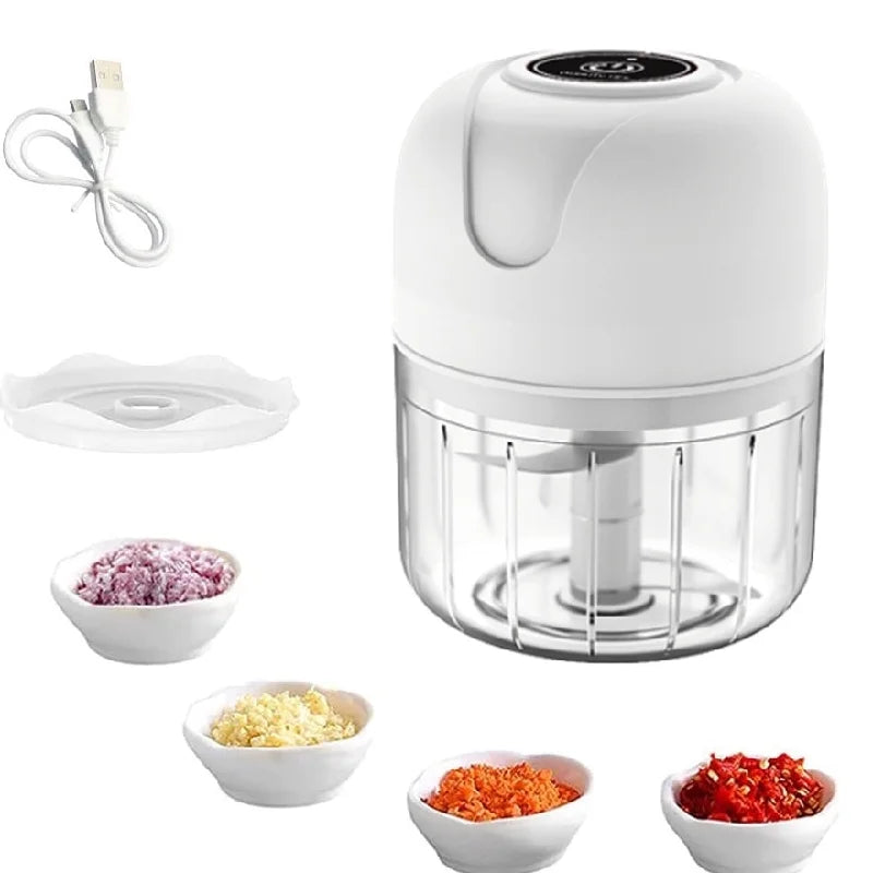 Mini processador de alimentos elétrico