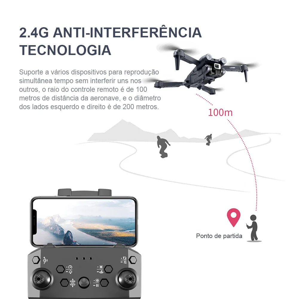 Drone Obstacle Avoidance: Controle remoto, Camera 4K e Wifi