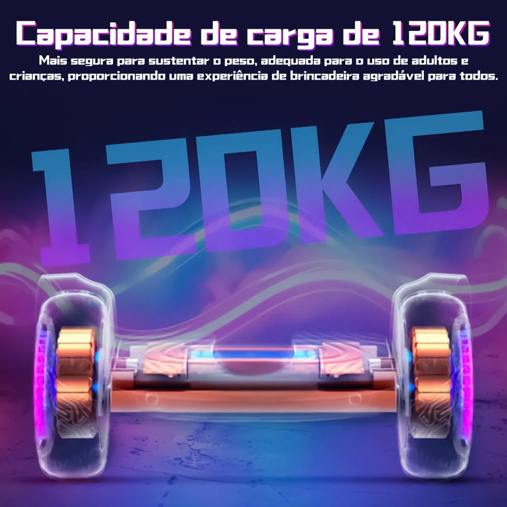 Hoverboard létrico 6.5" Led Bluetooth caixa de som Bateria De Grande Capacidade Endurance Forte