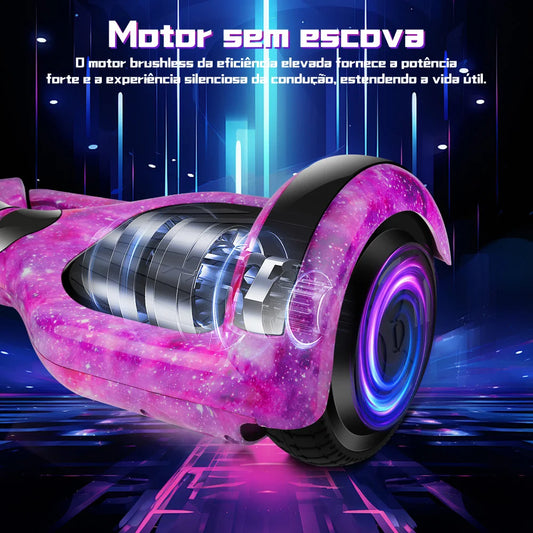 Hoverboard létrico 6.5" Led Bluetooth caixa de som Bateria De Grande Capacidade Endurance Forte